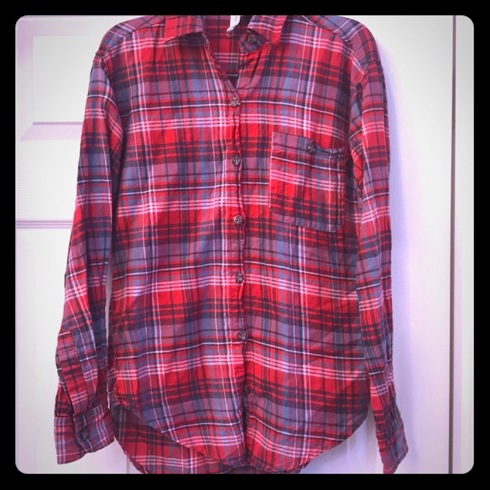 Mimi Chica Red plaid shirt EUC